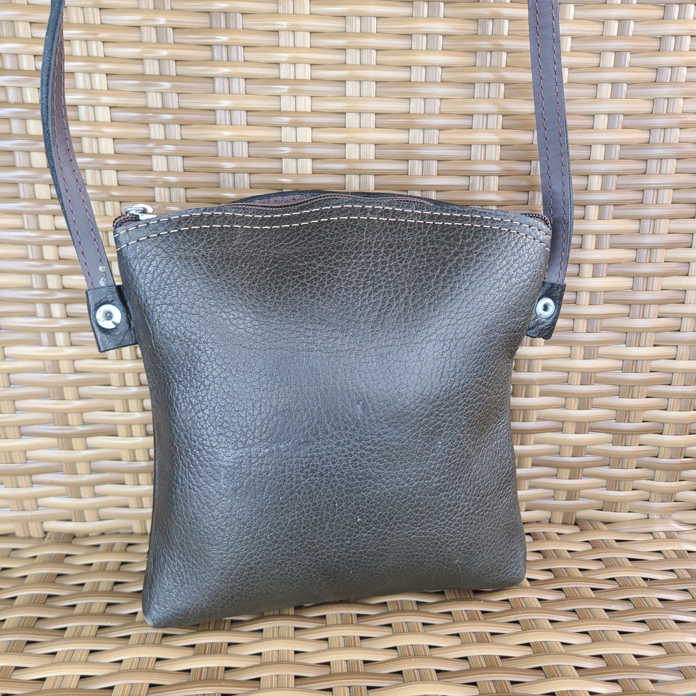 Cartera Bandolera Brown Leather Crossbody Bag Small - Picture 4 of 15